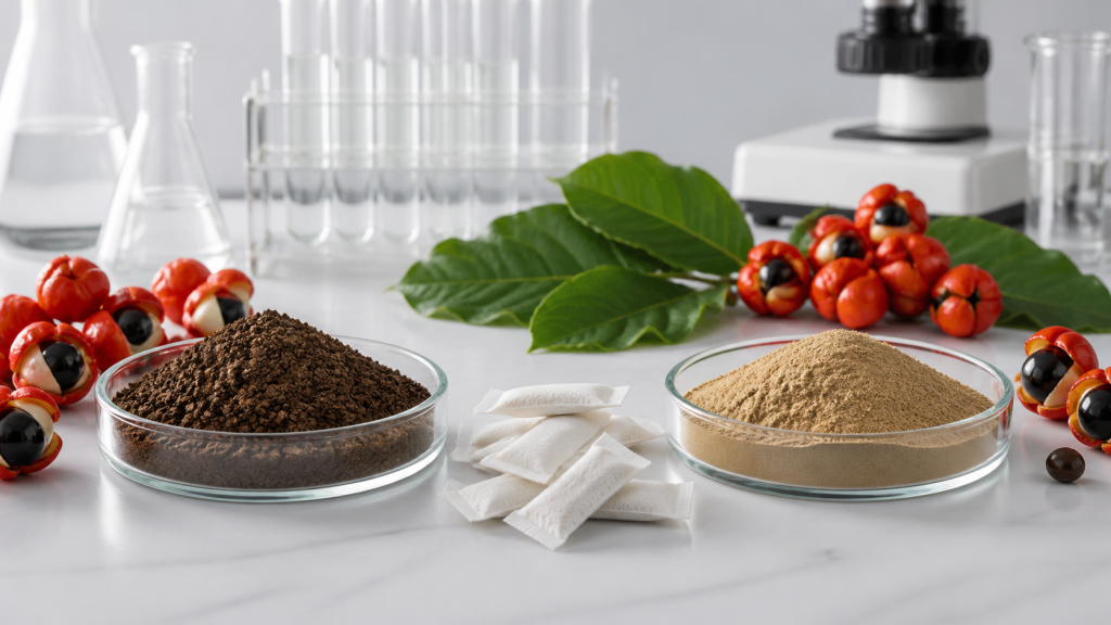 Guarana Extract vs Guarana Powder: Caffeine Content, Taste and Pouch Formulation缩略图 Guarana Extract vs Guarana Powder: Caffeine Content, Taste and Pouch Formulation