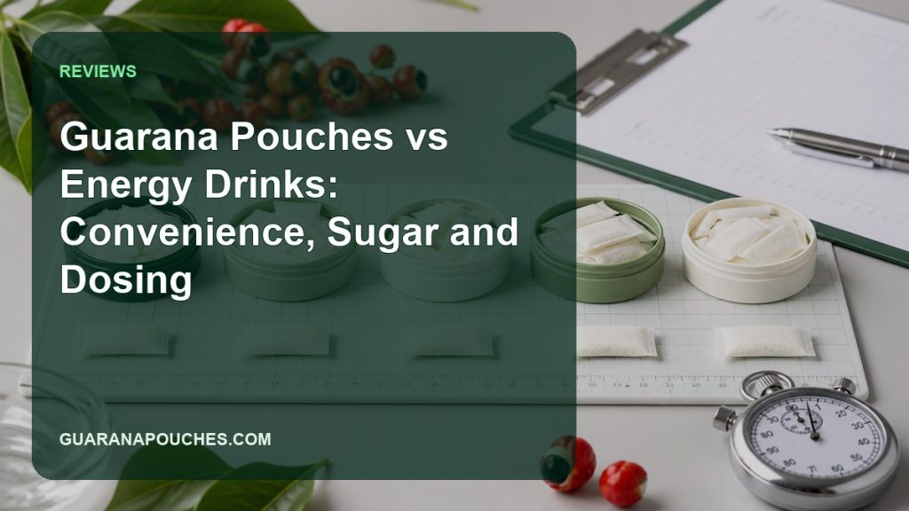Guarana Pouches vs Energy Drinks: Convenience, Sugar and Dosing缩略图 Guarana Pouches vs Energy Drinks: Convenience, Sugar and Dosing — Guarana Pouches
